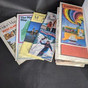 Lot of 5 vintage 90s maps new england